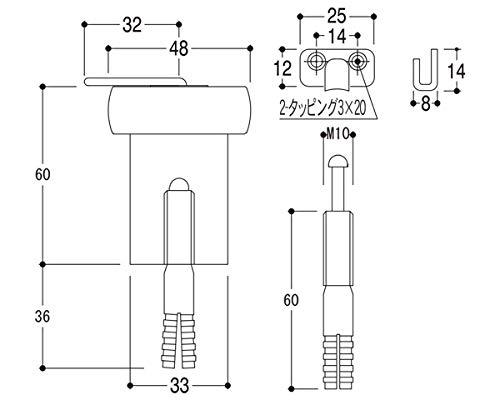エイト F1-60-FC-GB フック付アンカー黒ゴムの通販は