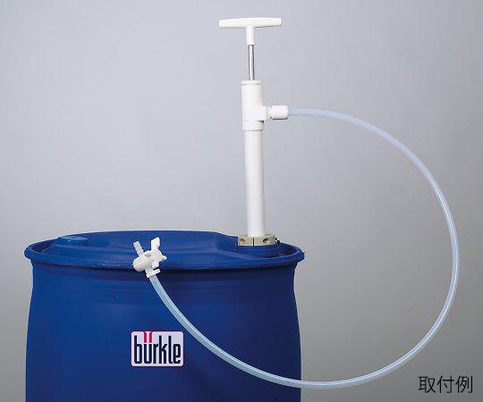 ビュークル(Buerkle) PTFEバレルポンプ(ストップコック付) 1110mm 吐出部ホース仕様 3-8181-04