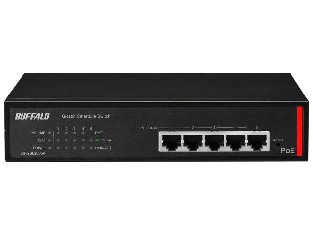 BUFFALO バッファロー 法人向け Giga対応 POE Layer2 スマートLiteスイッチ 5ポート(BS-GSL2005P)