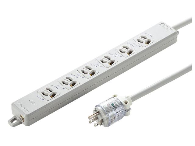 SANWASUPPLY サンワサプライ 医用接地プラグ付き電源タップ(3P・6個口・ホワイト・3m)(TAP-HPM6-3W)