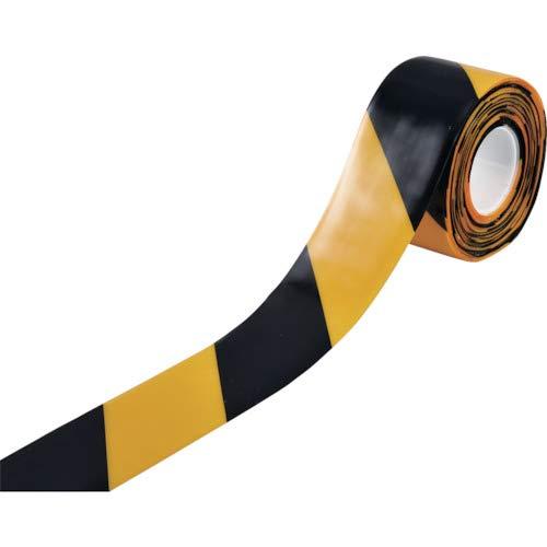 日本緑十字社 緑十字 高耐久ラインテープ 黄/黒 100mm幅×10m 両端テーパー構造