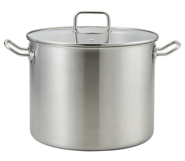 中山福 寸胴鍋 28cm サテン エコーズ 軽い 見える ステンレス ガラス蓋付 IH対応 ND-6348 6,851円