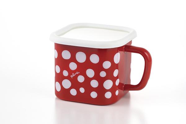 豊琺瑯 『Plune.』 ホーローマルチスクエアポット・RD  ドット YJ-813 (1363342)の通販は 5,220円