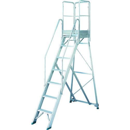 TRUSCO トラスコ中山 TRUSCO 折りたたみ式作業用踏み台 高さ2.10m 高さ900手すりフルセッ (TDAD210900TF 8000)