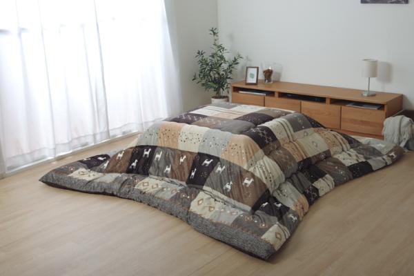 イケヒコ こたつ布団 長方形大 ギャッベ柄 ノルディック 掛け単品 ブラウン 約205×285cmの通販は