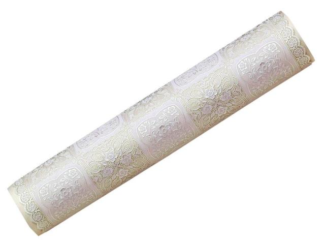 富双合成 テーブルクロス FGラミネートレース(狭幅) 約50cm幅×20m巻 L5068 パール(絹目裏貼り) (1395801)
