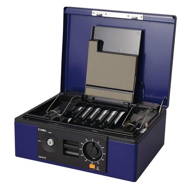 カール事務器(CARL) 3178456   カール事務器 キャッシュボックス A4 W349×D276×H134mm ブルー CB-8770-B