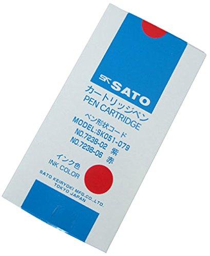 佐藤計量器製作所 温湿度記録計用 カートリッジペン赤・12本入 SK051-079 No. 3055 1箱(12本入)