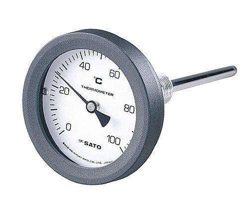 佐藤計量器製作所 バイメタル式温度計 2089-00 0〜100°C 50mm BM-T-75P 1セット