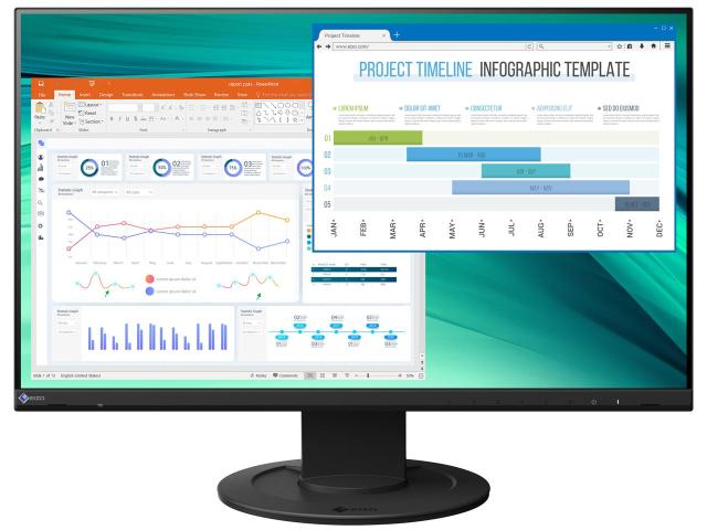 EIZO エイゾ EV2460-BK 23.8型 FlexScan カラー液晶モニター 1920×1080 スピーカー搭載 D-sub DVI DisplayPort HDMI ブラック系