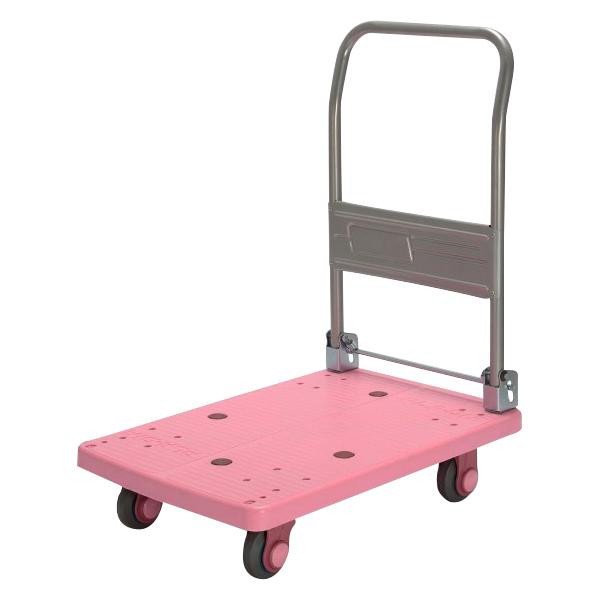 COMOLIFE コモライフ 静音台車 ハンドル折りたたみ式 最大積載量150kg PLA150-DX ピンク