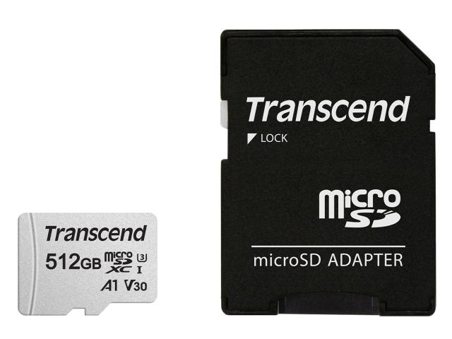 トランセンドジャパン 512GB microSD w/ adapter UHS-I U3 A1 300S(TS512GUSD300S-A)