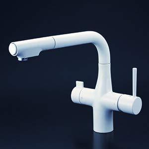 KVK 浄水器専用シングルレバー式シャワー付混合栓(eレバー)マットホワイト KM6121ECM4