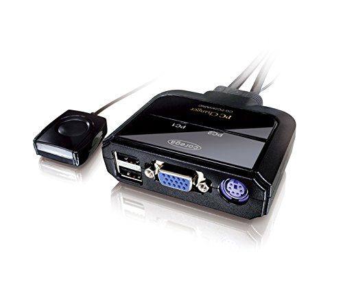COREGA PC2台用 PS/2、USBコンボ、VGA(アナログRGB)対応 パソコン自動切替器(ケーブルタイプ)(CG-PC2KVMNC)の通販は 8,720円
