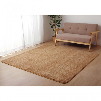 IKEHIKO ラグ カーペット マット 珊瑚マイヤ 洗える 滑りにくい ベージュ 約185×185cm 6,094円