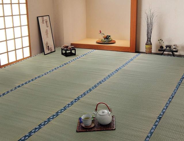 イケヒコ 純国産 い草 上敷き はっ水 カーペット 双目織 江戸間4.5畳(約261×261cm)