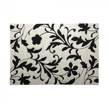 イケヒコ カーペット ラグ トルコ ウィルトン 織り カービング  約133×190cm ブラック 抗菌防臭 消臭 へたりにくい エレガントの通販は