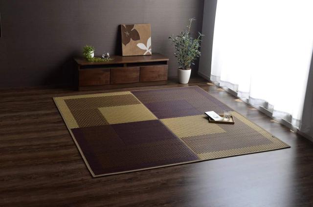 IKEHIKO ラグ 正方形 夏用 い草 シンプル ベージュ 191×191cmの通販は