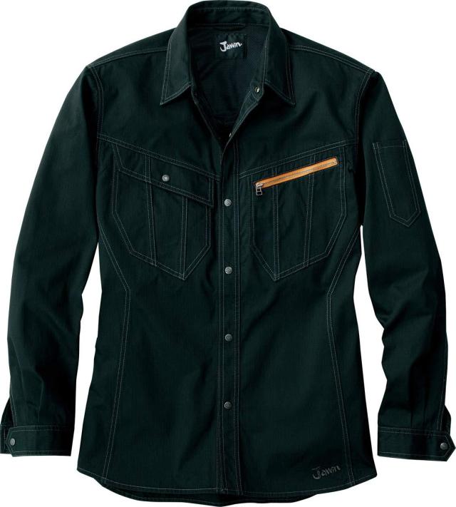 自重堂 Jawin ナガソデシャツ Mサイズ ブラックの通販は 6,638円