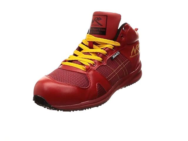 日進ゴム 日進 プロテクティブスニーカーミドルカット レッド 25.5cmの通販は 5,839円