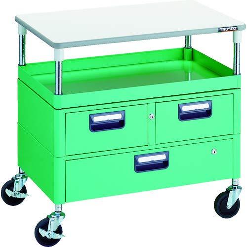 TRUSCO トラスコ中山 TRUSCO フェニックスワゴン 省音 750X500 H740 引出付 天板付 YG色
