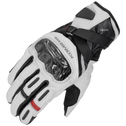 コミネ(Komine) GK-844 Protect Windproof Leather Gloves HG 品番:06-844 カラー:Light Grey/Black サイズ:3XL