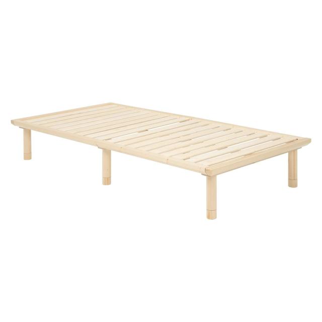 HAGIHARA 萩原 萩原 ベッド すのこベッド ベッドフレーム 敷布団 【安心の耐荷重100kg】 3段階高さ調整 天然木パイン材 コンパクト ナチュラル WB-7706SNA シングル