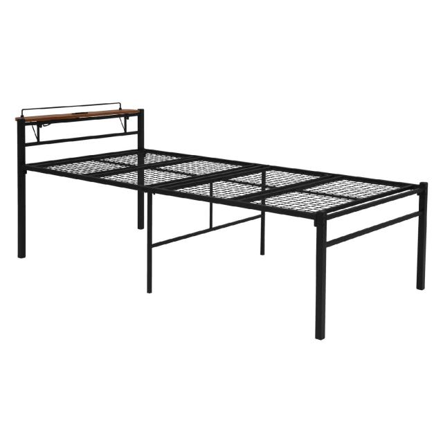 HAGIHARA 萩原 萩原 ベッド シングル ベッド下 ミドルベッド 収納 【床下ひろびろ51cm】 コンセント付き 宮棚セット 耐荷重90kg ブラック KH-3095BKMSの通販は 20,097円