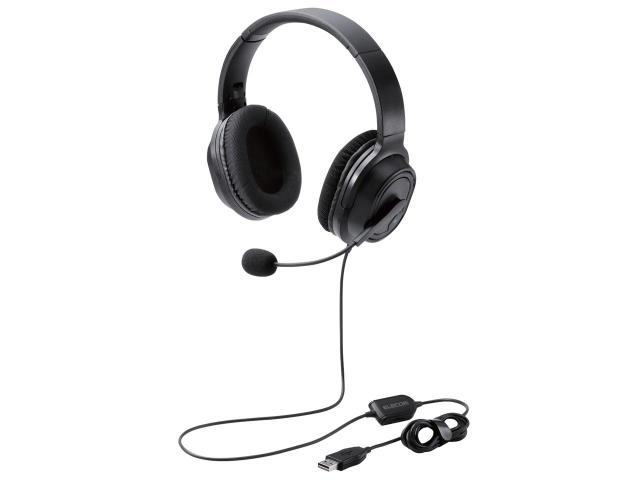 ELECOM エレコム エレコム ヘッドセット マイク付き USB オーバーヘッド 有線 両耳 40mmドライバ ブラック HS-HP30UBK 4,616円