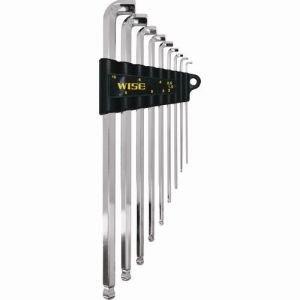 ワイズ(WISE) ボールポイント六角棒レンチ 1.5/2/2.5/3/4/5/6/8/10mm ロング 極短 SBGTL-900 9入