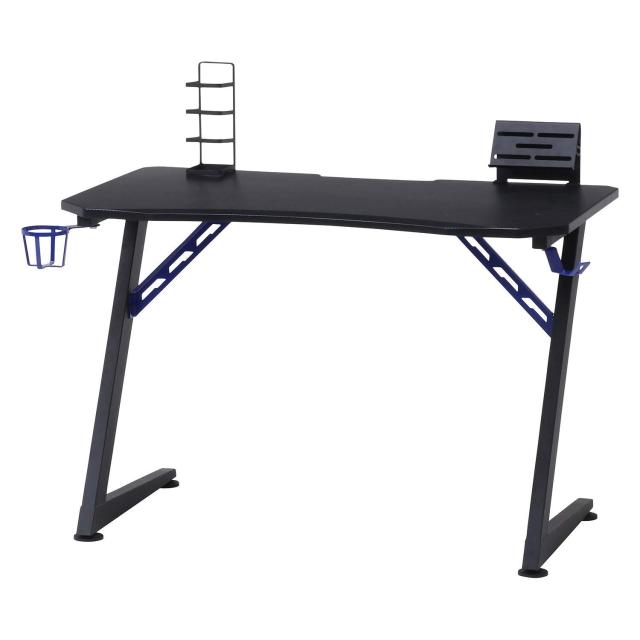 不二貿易 ゲーミングデスク 幅105cm ブルー スチール レイズ 18573
