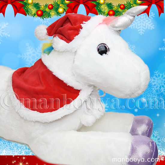 クリスマス ユニコーン ぬいぐるみ 大きい オーロラ AURORA スパークルテイルズ 2Lサイズ 70cm サンタ衣装　まんぼう屋ドットコム 6,600円