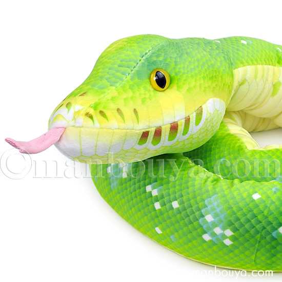 ヘビ 蛇 ぬいぐるみ リアル 大きい グリーンパイソン ミドリニシキヘビ 