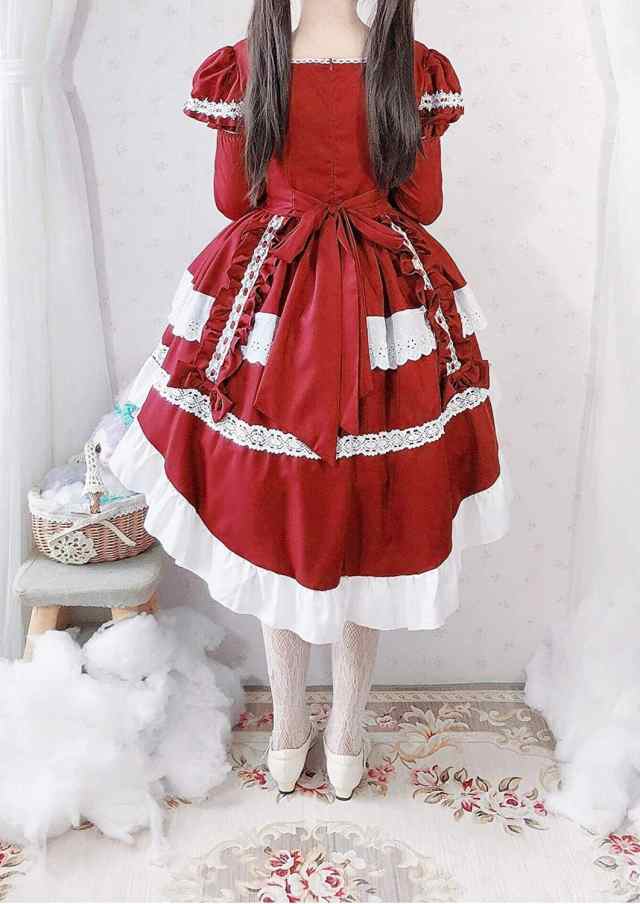 メイド服 ゴシック ロリータ ワンピース アニメ 春 夏 秋 冬 ヘッドドレス付き ２WAY 長袖 袖付き フリル ドレス 夢 可愛い 病み  かわいいゴスロリ cosplay lolita 白ロリ 甘ロリ 黒 服 前後差 プリンセスの通販はau PAY マーケット -  JM-TOKYO(青雲) 