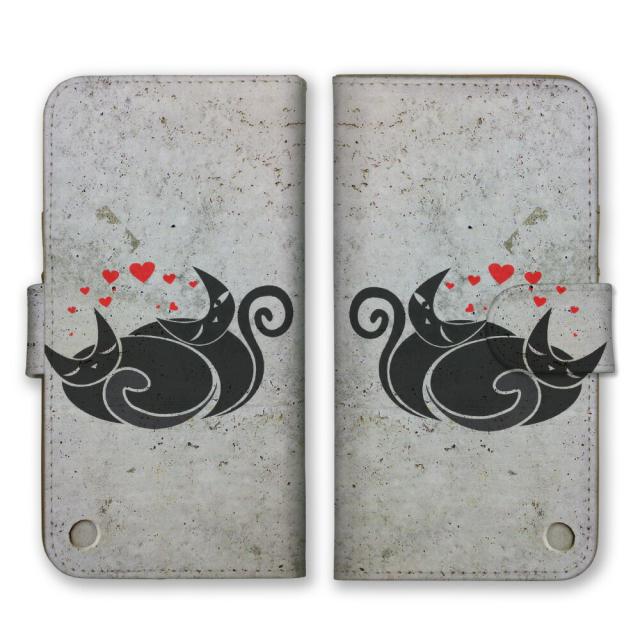 スマホケース 手帳型 スマホカバー 手帳タイプ スマートフォン ケース カバー 猫 イラスト ハート シンボル シンプル かわいい おしゃれ の通販はau Pay マーケット スマホケース専門店funclover Au Pay マーケット店