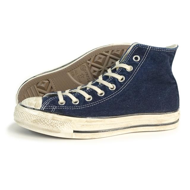 コンバース CONVERSE スニーカー ハイカット オールスター エイジド フェイデッドデニム AG HI ネイビー