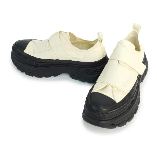 コンバース CONVERSE スニーカー 厚底 メンズ レディース オールスター トレックウエーブ V-2 OX エクリュ/ブラック ALL STAR TREKWAVE ベルクロ_1