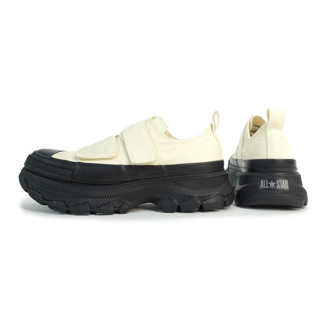 コンバース CONVERSE スニーカー 厚底 メンズ レディース オールスター トレックウエーブ V-2 OX エクリュ/ブラック ALL STAR TREKWAVE ベルクロ_2