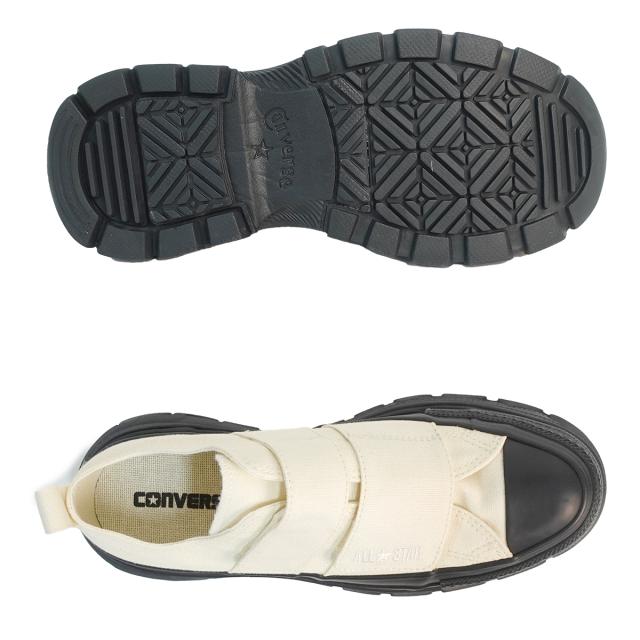 コンバース CONVERSE スニーカー 厚底 メンズ レディース オールスター トレックウエーブ V-2 OX エクリュ/ブラック ALL STAR TREKWAVE ベルクロ_3
