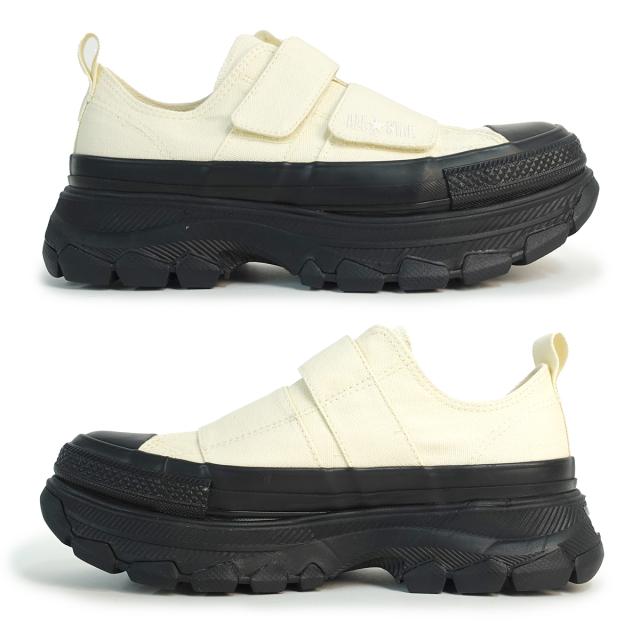 コンバース CONVERSE スニーカー 厚底 メンズ レディース オールスター トレックウエーブ V-2 OX エクリュ/ブラック ALL STAR TREKWAVE ベルクロ_4