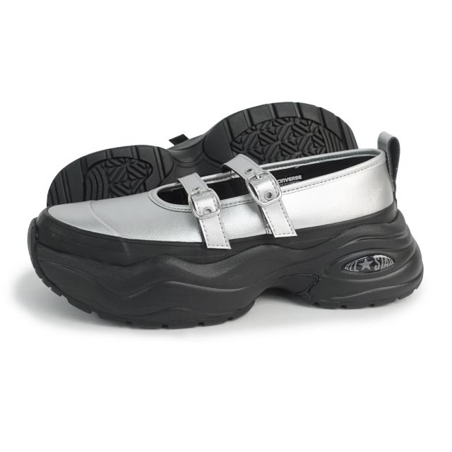 コンバース CONVERSE スニーカー メンズ レディース ローカット 厚底 オールスター サージトレーナー シルバー/ブラック ALL STAR SURGETRAINER MJ ST OX