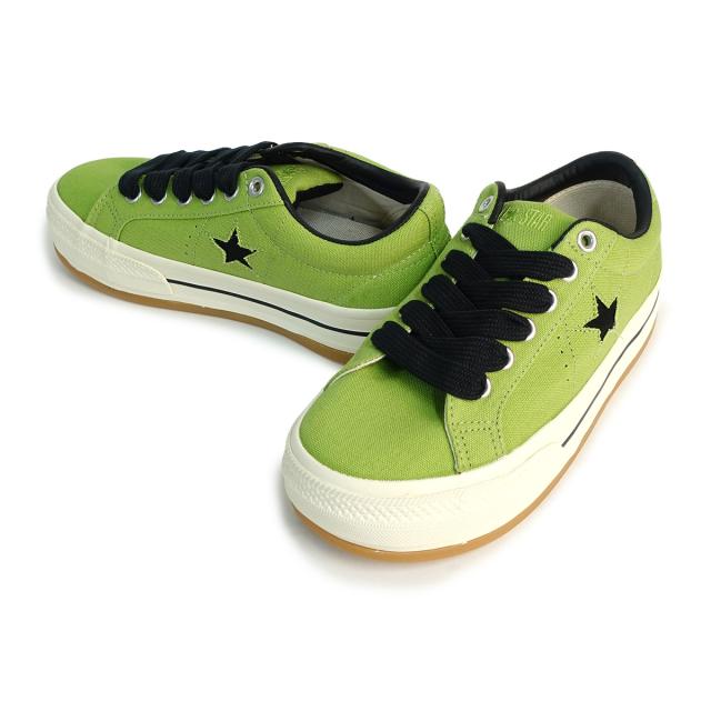 コンバース CONVERSE スニーカー メンズ レディース ローカット 厚底　ワンスターボーダースター OX ライトグリーン ONE STAR BOARDERSTAR OX_1
