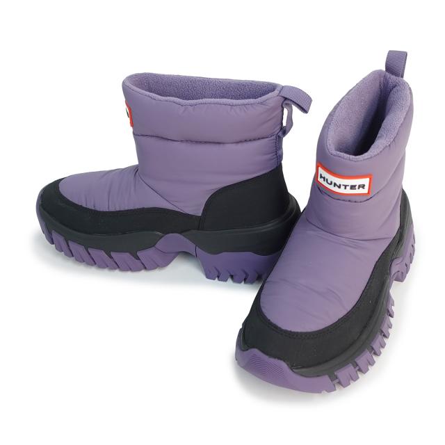【並行輸入品】 HUNTER ハンター レディース ブーツ イントレピッド ワンダラー ショート スノー ブーツ UFS7119WWU-BGR ブラック / ドリーミーグレープ INTREPID WANDERER SHORT SNOW BOOT BGR_1