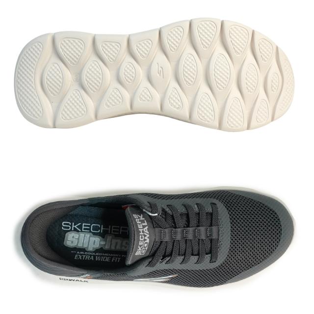 SKECHERS スケッチャーズ スニーカー スリップインズ ゴーウォーク フレックス ハンズ アップ 216324WW GRY グレー エクストラワイド 幅広_3