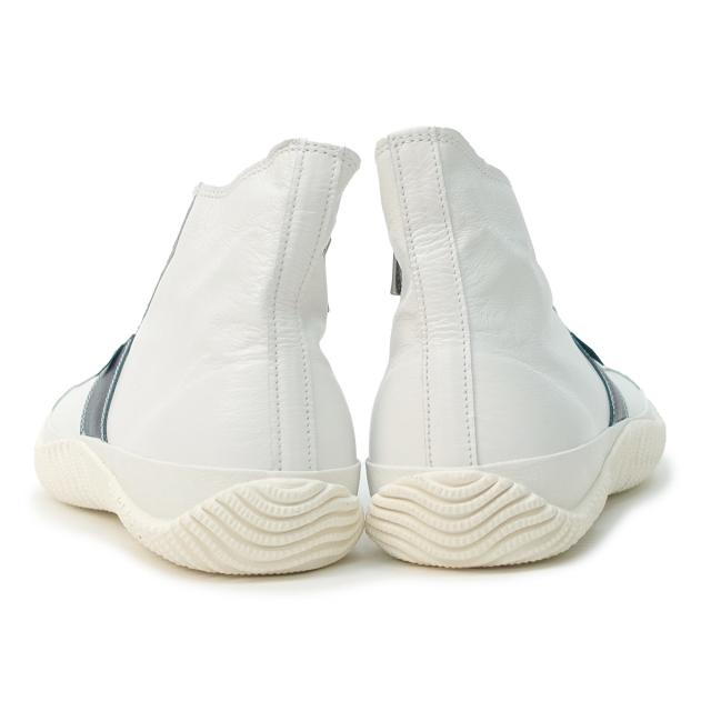 スピングル SPINGLE スニーカー メンズ レディース ハイカット SP-443 ホワイト/ネイビー スピングルムーブ カンガルーレザー 日本製 スピングル SPINGLE スニーカー メンズ レディース ハイカット SP-443