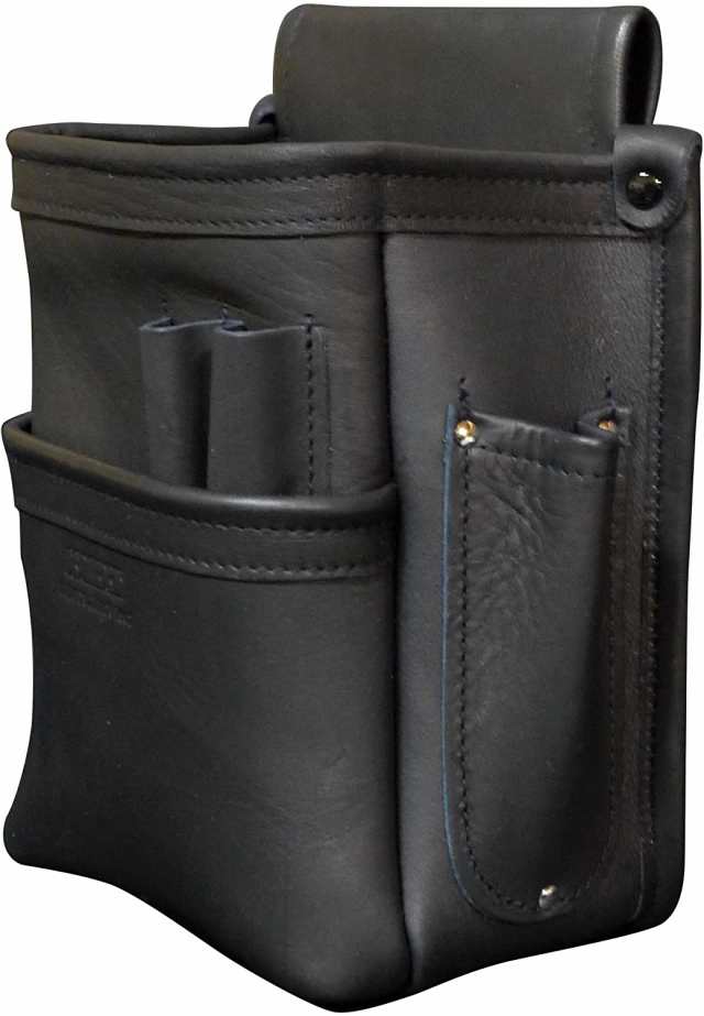 ニックス KB-201DDSP 総グローブ革2段腰袋 ブラック 黒 腰袋 腰道具