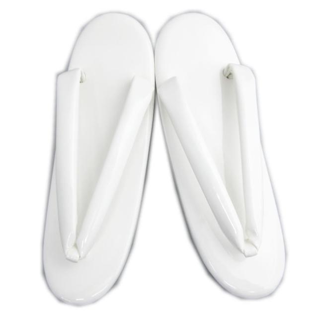 草履 ぞうり 厚底ヒール 白色台白鼻緒 Ｌ 24.5ｃｍ 日本製 4枚芯 無地 こっぽり風 振袖 成人式 卒業式 袴 着物 訪問着 舞妓さん