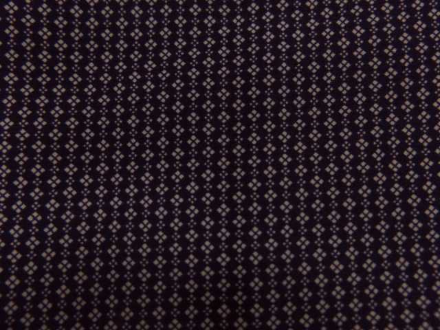 二部式 着物 洗える 袷 江戸小紋 濃紫色地四つ割菱 フリー