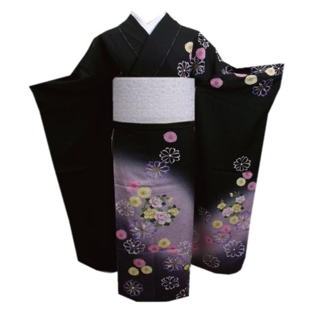 仕立て済み 正絹振袖 明るいピンクグレーぼかし 桜 やや難あり 身丈171cm 衣装 素材 成人式 大量出品中 振袖単品・刺繍ピンクホワイト 振袖 髪飾り ピンク