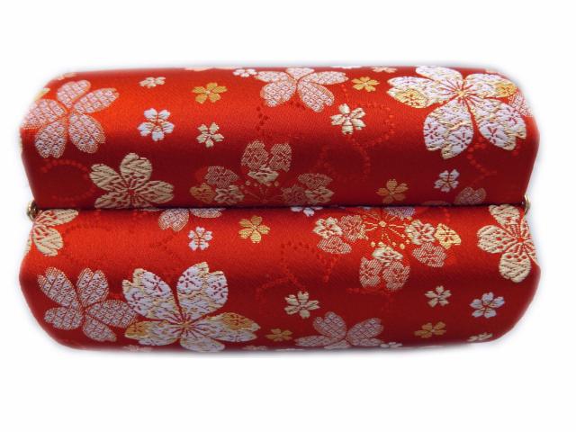 草履バッグセット 帯地 横丸型 朱赤色地桜さくら フリー 24cm 振袖 成人式 卒業式 袴 訪問着 着物 振袖用 はかま ハカマ きもの_3
